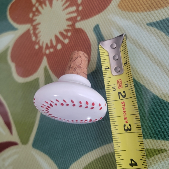White and Red Baseball Bottle Cork - Picture 5 of 5